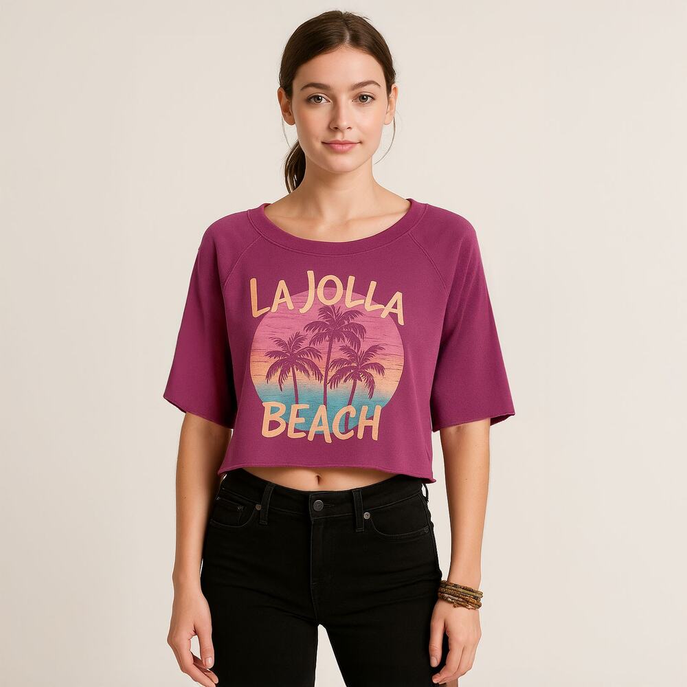 NWOT Avocado Brand Cropped Sweatshirt LA JOLLA BEACH